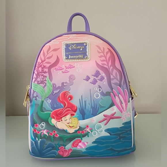 Disney Handbags - Loungefly Disney The Little Mermaid Ariel & Flounder Mini Backpack Exclusive